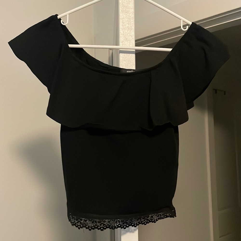 Black off the shoulder blouse